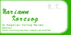 mariann korcsog business card